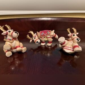 Fitz and Floyd tumbling reindeer - so cute!! They go with the Tumbling Teddies.